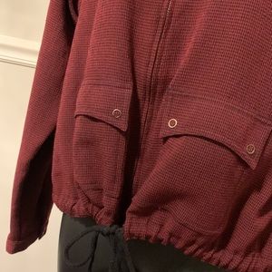 Christopher & Banks Red/Black Mini Check Bomber Jacket Size S